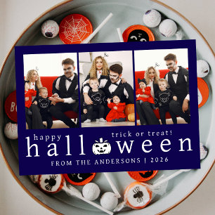 Tarjeta Festiva Minimalista moderno Spooky Happy Halloween 3 Photo