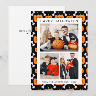 Tarjeta Festiva Minimalista moderno Spooky Happy Halloween 3 Photo