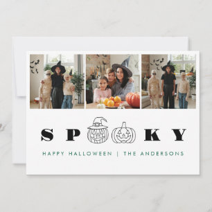 Tarjeta Festiva Minimalista moderno Spooky Happy Halloween 3 Photo