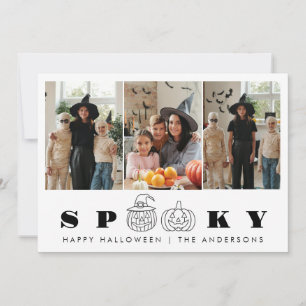 Tarjeta Festiva Minimalista moderno Spooky Happy Halloween 3 Photo