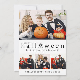 Tarjeta Festiva Minimalista moderno Spooky Happy Halloween 4 Photo