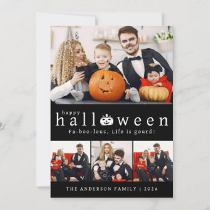 Tarjeta Festiva Minimalista moderno Spooky Happy Halloween 4 Photo