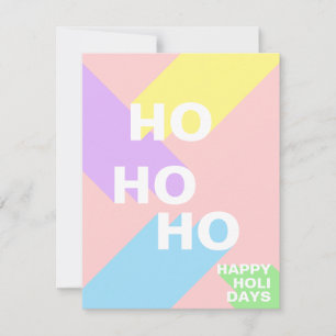 Tarjeta Festiva minimalista moderno y colorido ho ho ho navidades 