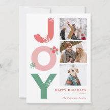 Minimalista Negrita Script Alegría 3 Foto Collage