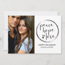 TARJETA FESTIVA MINIMALISTA | VACACIONES | PEACE HOPE LOVE LOVE | 