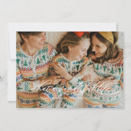 Tarjeta Festiva Minimalista Vida Maravillosa Caligrafía Blanca