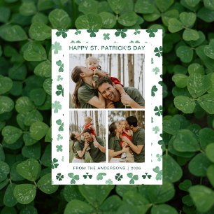 Tarjeta Festiva Minimalista y afortunado shamrock st. Foto del Día