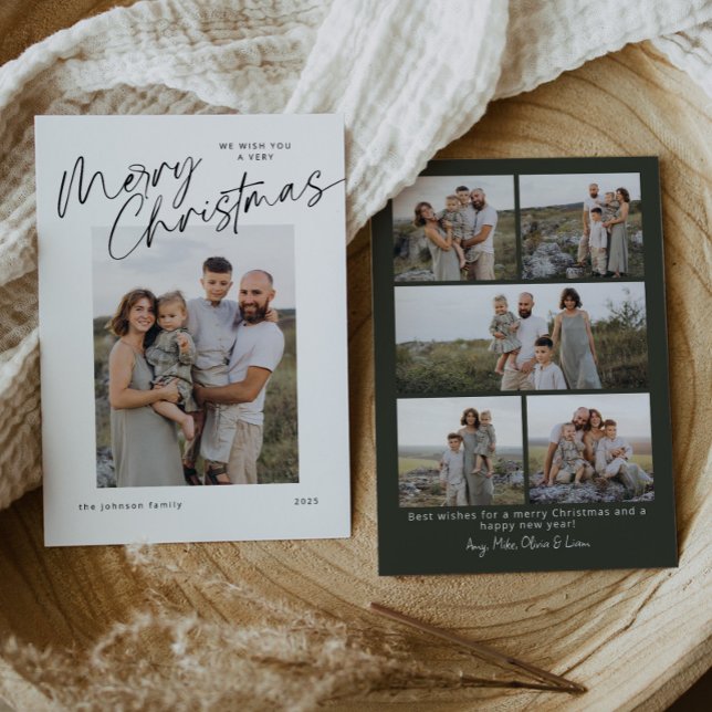 Tarjeta Festiva Minimalistas Navidades de escritura elegantes (Subido por el creador)