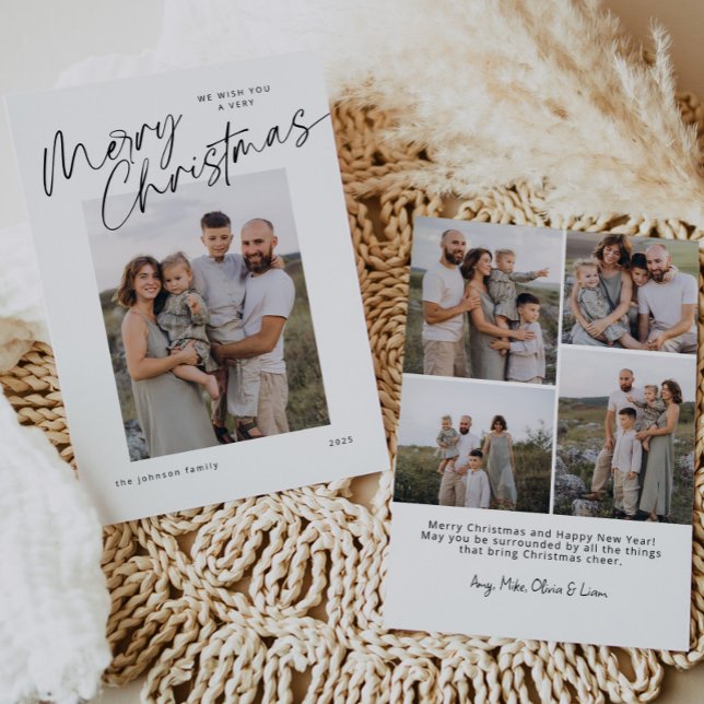 Tarjeta Festiva Minimalistas Navidades de escritura elegantes (Subido por el creador)