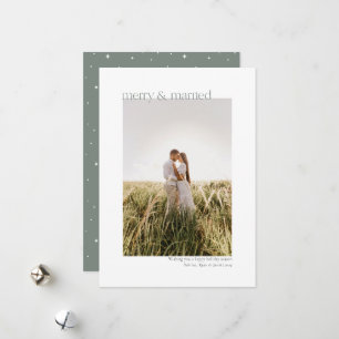 Tarjeta Festiva Mínimo amargo y casado Foto de Sage Green