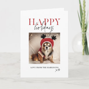 Tarjeta Festiva Mínimo de fotos de perro Mascota a sus Navidades d