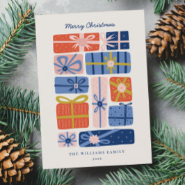 Tarjeta Festiva Mínimo escandinavo con regalos coloridos no foto