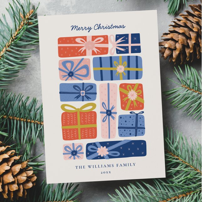 Tarjeta Festiva Mínimo escandinavo con regalos coloridos no foto (Subido por el creador)