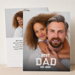 Tarjeta Festiva Mínimo Mejor Papá Año de Fundación Nueva Foto de P