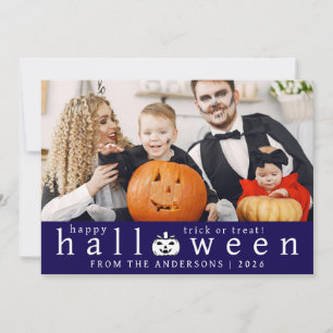 Tarjeta Festiva Mínimo Moderno Espeluznante Feliz Halloween 1 Foto