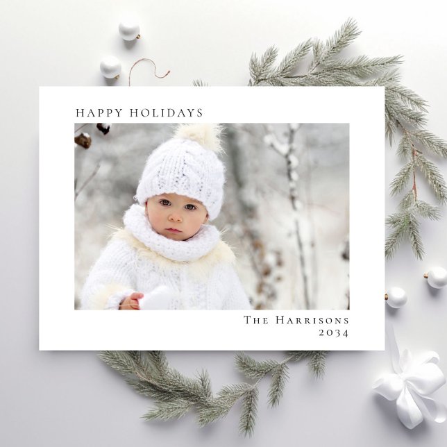 Tarjeta Festiva Mínimo moderno Fotos navideñas (Share the love and warmth of the season with your personalized photo Christmas card)