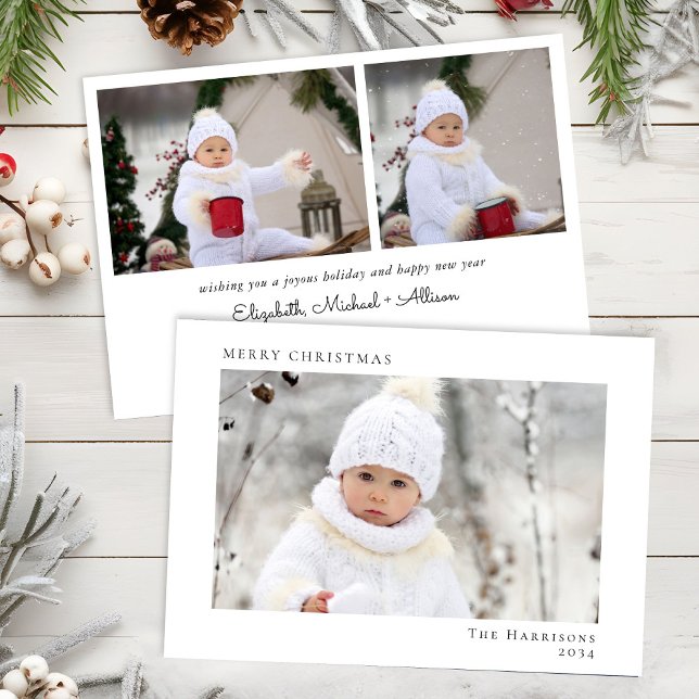 Tarjeta Festiva Mínimo moderno Fotos navideñas (Share the love and warmth of the season with your personalized photo Christmas card)