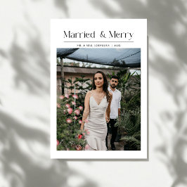 Tarjeta Festiva Mínimo Navidades con mora y casados Foto recién ca