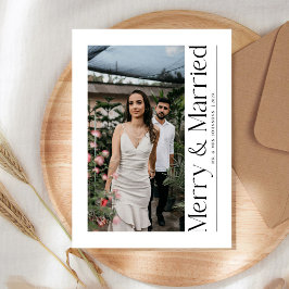 Tarjeta Festiva Mínimo Navidades con mora y casados Foto recién ca