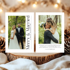 Tarjeta Festiva Mínimo Navidades con mora y casados Foto recién ca