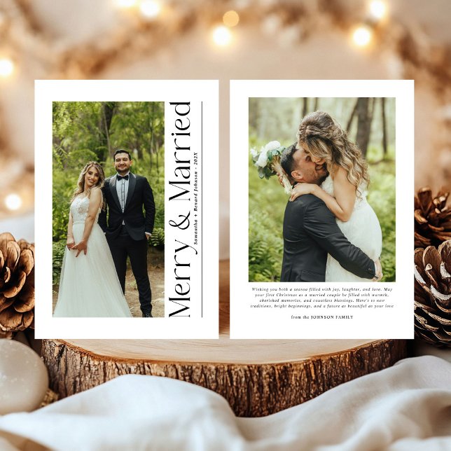 Tarjeta Festiva Mínimo Navidades con mora y casados Foto recién ca (Subido por el creador)