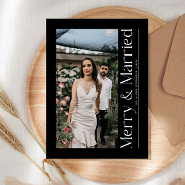 Tarjeta Festiva Mínimo Navidades con mora y casados Foto recién ca