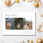 Tarjeta Festiva Mínimo Script Manuscrito Multi Foto Cuatro<br><div class="desc">Tarjeta de vacaciones Mínimo Script Manuscrito Multi Foto Cuatro</div>