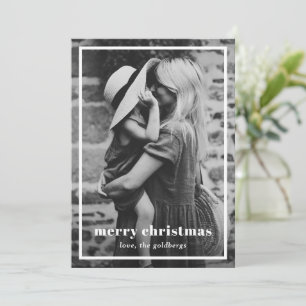 Tarjeta Festiva Mínimo Simple Foto Navideño Elegante