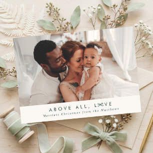 Tarjeta Festiva Mínimo Sobre Todo Amor Lazo Pequeño Foto de Navida