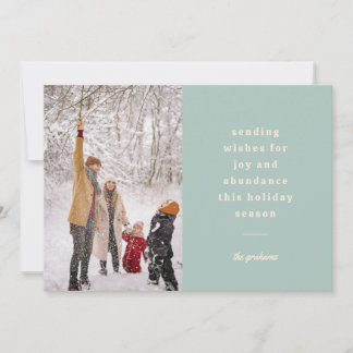 Tarjeta Festiva Mínimo Vintage Blue Typographic Seneuniones Deseos