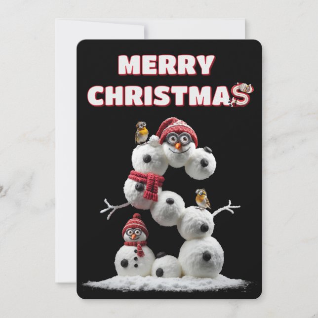 Tarjeta Festiva Minions de Merry CHristmas (Anverso)