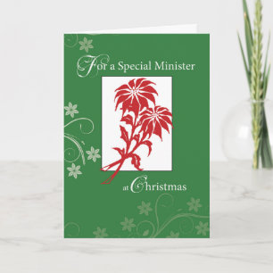 Tarjeta Festiva Ministro, Navidades Poinsettias