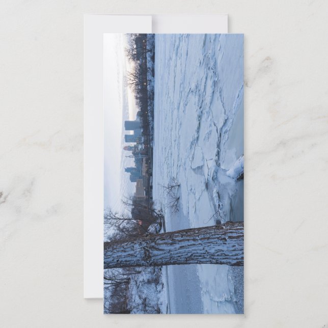 Tarjeta Festiva minneapolis skyline y hely mississippi river (Anverso)