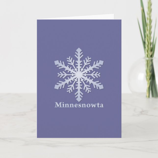 Tarjeta Festiva Minnesnowta Blue Snowflake (Anverso)