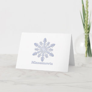 Tarjeta Festiva Minnesnowta Blue Snowflake