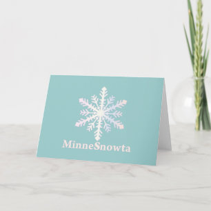 Tarjeta Festiva MinneSnowta con copo de nieve