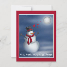 Tarjeta Festiva Mira, los cielos haciendo otro muñeco de nieve