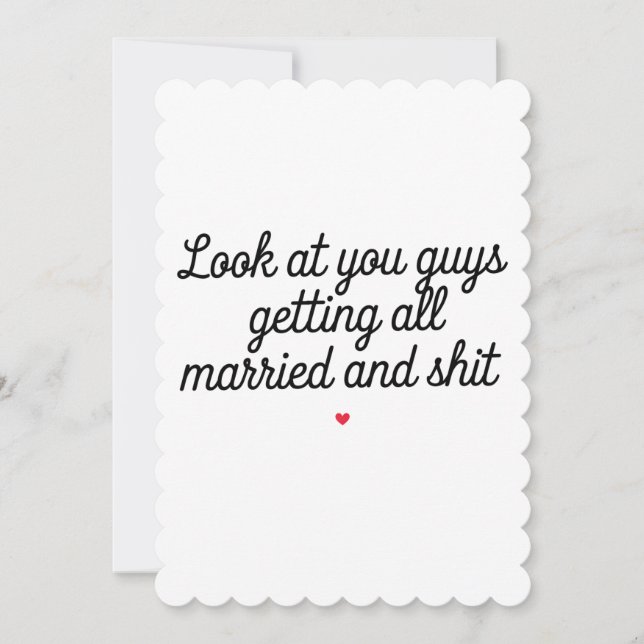 Tarjeta Festiva Miren A Todos Casados Y Divertidos. (Anverso)