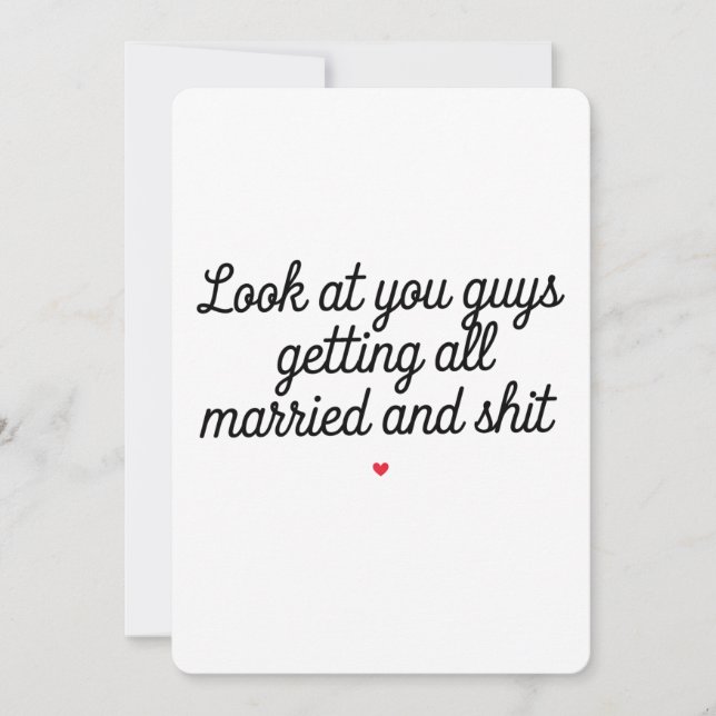 Tarjeta Festiva Miren A Todos Casados Y Divertidos. (Anverso)