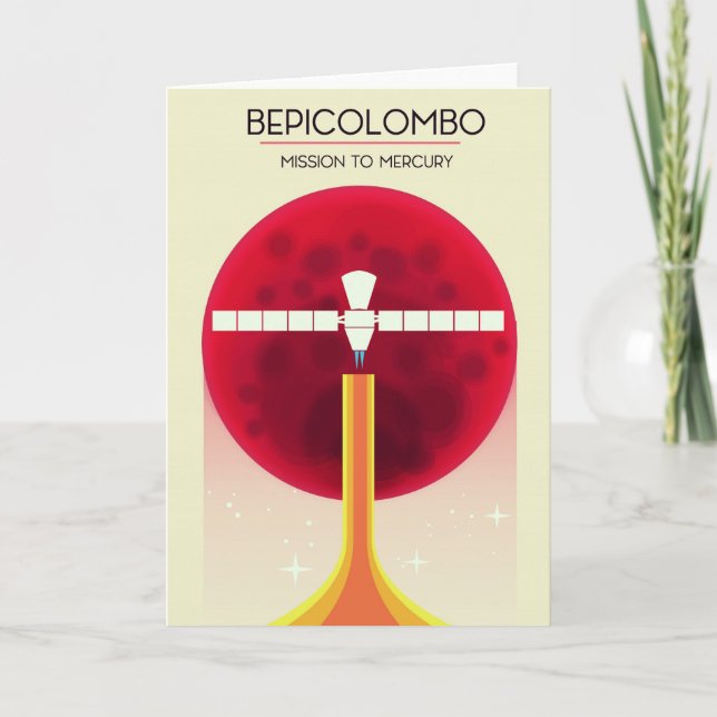 Tarjeta Festiva Misión BepiColombo a Mercurio (Anverso)