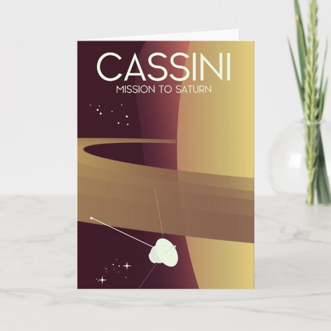 Tarjeta Festiva Misión de Cassini a Saturno (Anverso)