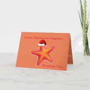 Tarjeta Festiva Miss América Navidades Card-Starfish Nombre person