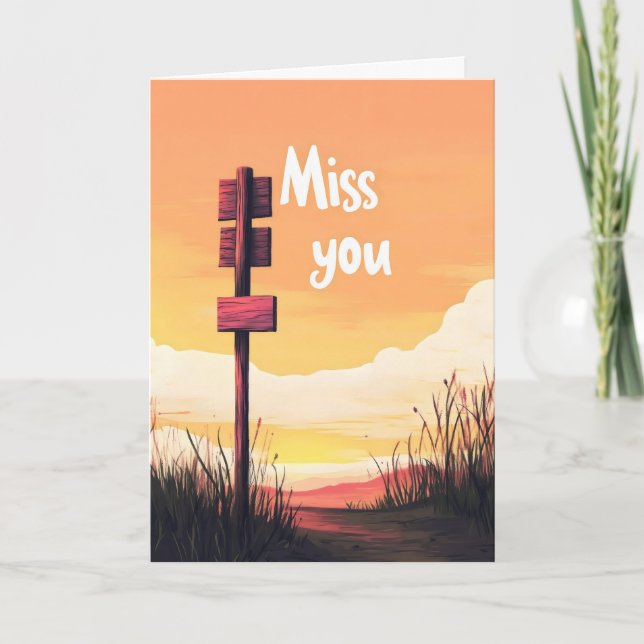 Tarjeta Festiva Miss You Sunset (Anverso)