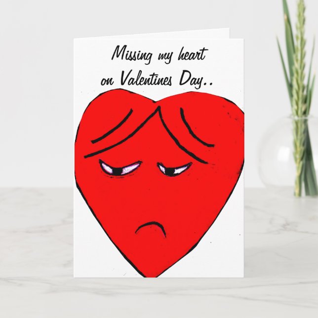 Tarjeta Festiva MISSING MY HEART ON VALENTINES card (Anverso)
