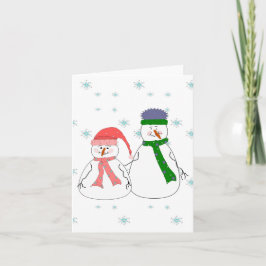 Tarjeta Festiva Mister y extrañe a Snowman nevando arte caprichoso