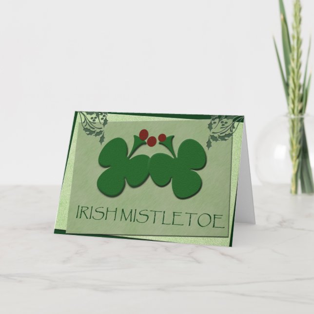 Tarjeta Festiva Mistletoe irlandés - Muestra tu herencia irlandesa (Anverso)