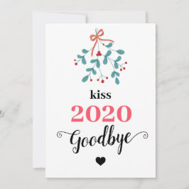 Tarjeta Festiva Mistletoe Kiss Goodbye to 2020 Do-over Funny Red