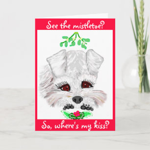Tarjeta Festiva Mistletoe Kisses