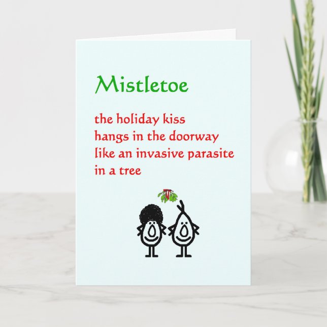 Tarjeta Festiva Mistletoe - la carta de los Navidades (Anverso)