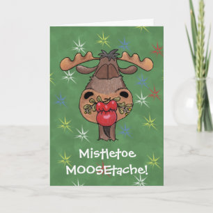 Tarjeta Festiva Mistletoe MOOSEtache